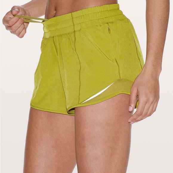 lululemon athletica Pants - Lululemon Golden lime hotty hot shorts